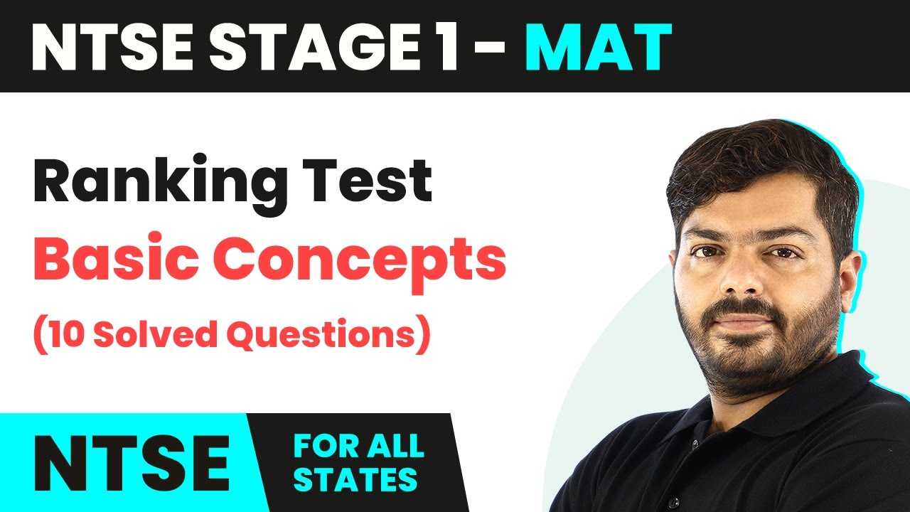 NTSE MAT (Stage 1) | Ranking Test - Basic Concepts (10 Solved Questions) | CBSE 2024-25