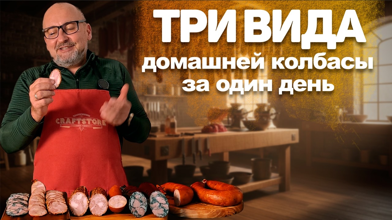 Один фарш — три разные колбасы! Бусидо, Украинская с пармезаном и Сервелат