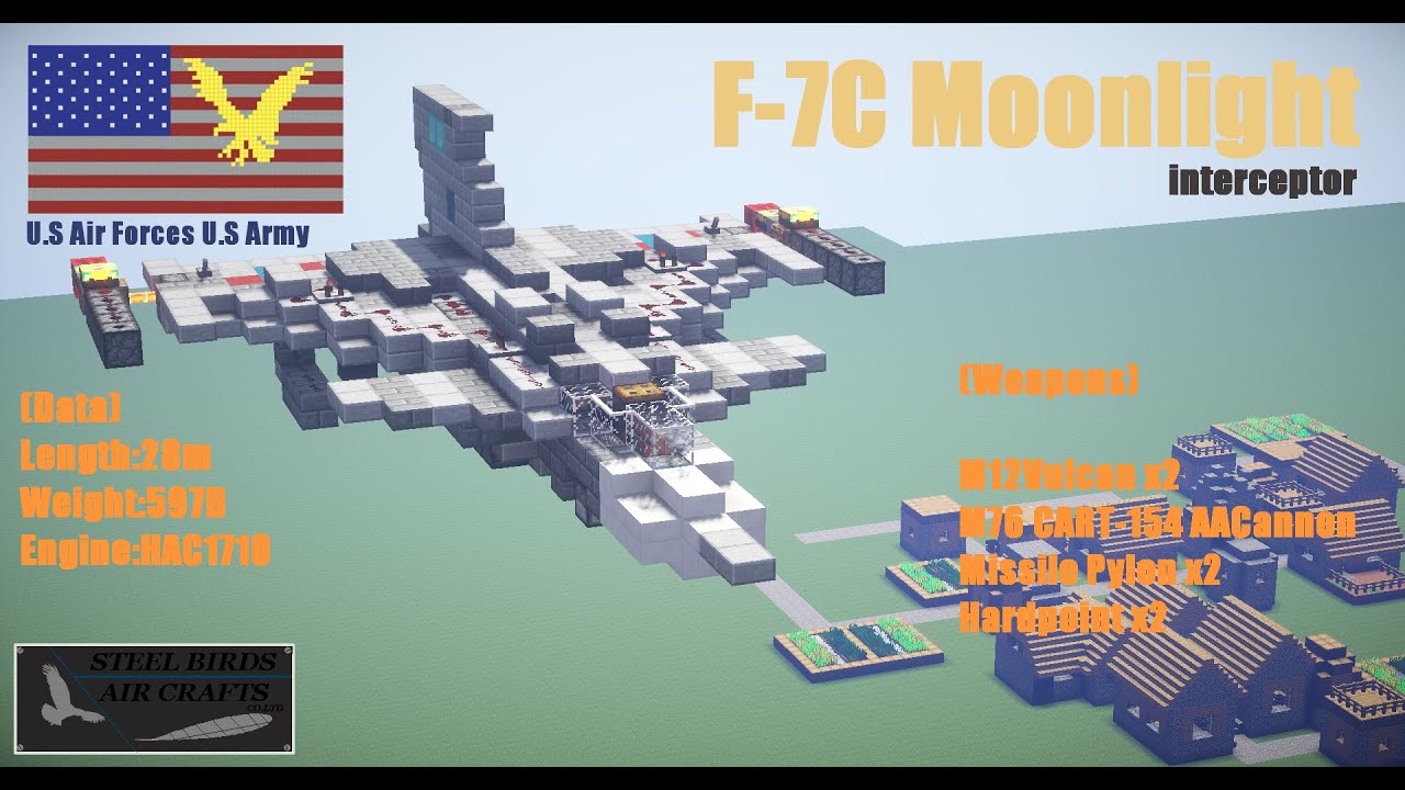 [minecraft軍事部]航空兵器はロマン！アメリバー合衆国　航空兵器紹介　[戦闘機編　後編&茶番]