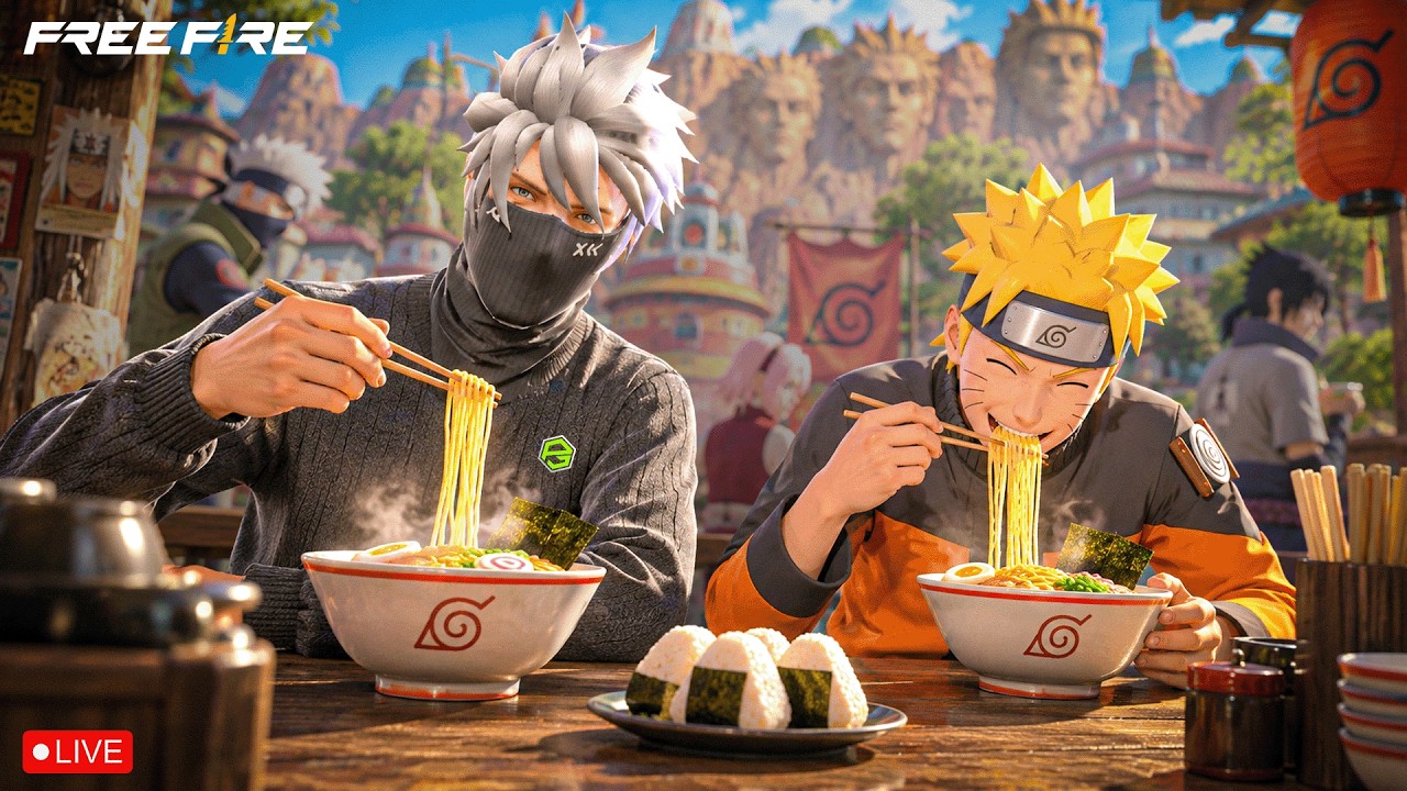 Ramen Time with Naruto! 🍜🔥 | Free Fire OB55 LIVE