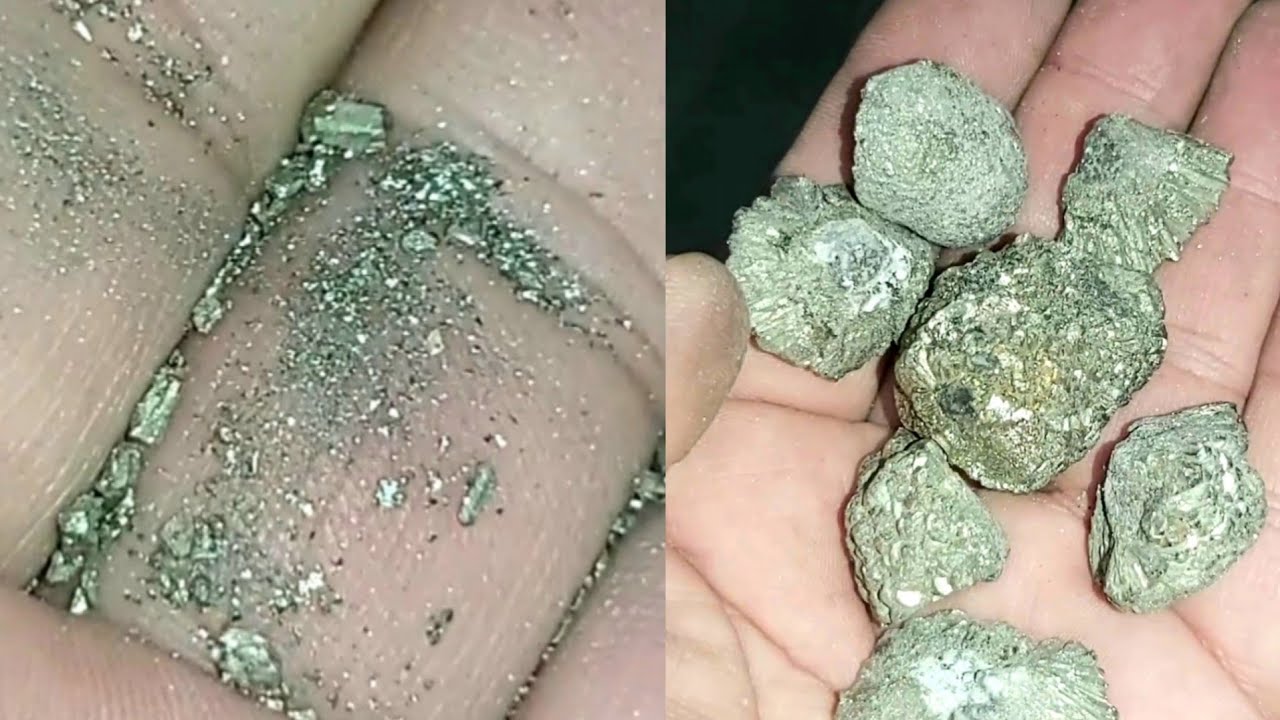 Breaking the crystals of fool's gold | Hammering crystals of pyrite / fool's gold