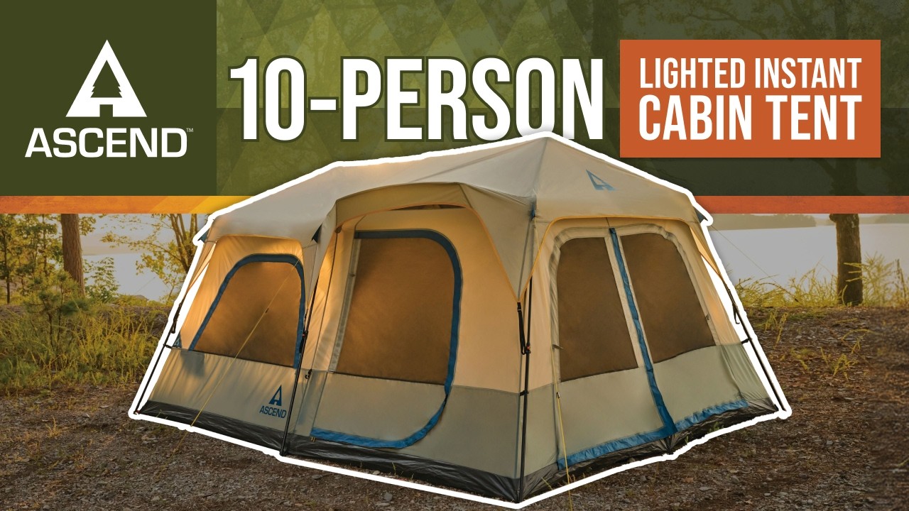 New Ascend 10-Person Lighted Instant Cabin Tent
