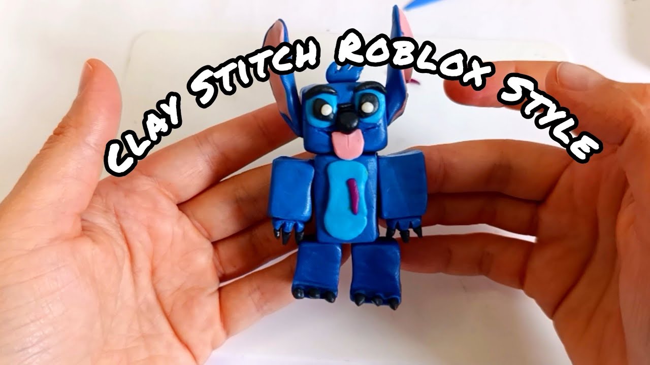 Roblox Style Stitch 💙 Clay Sculpting | Cute DIY Art