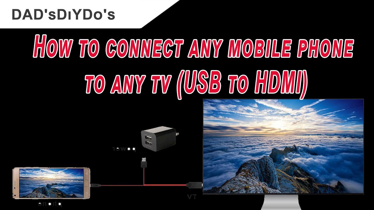 How to connect any mobile phone to any tv USB to HDMI
