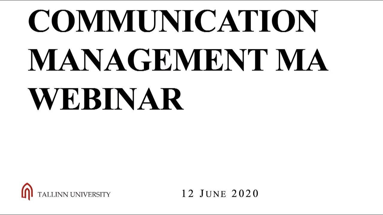 BFM Communication Management MA Webinar