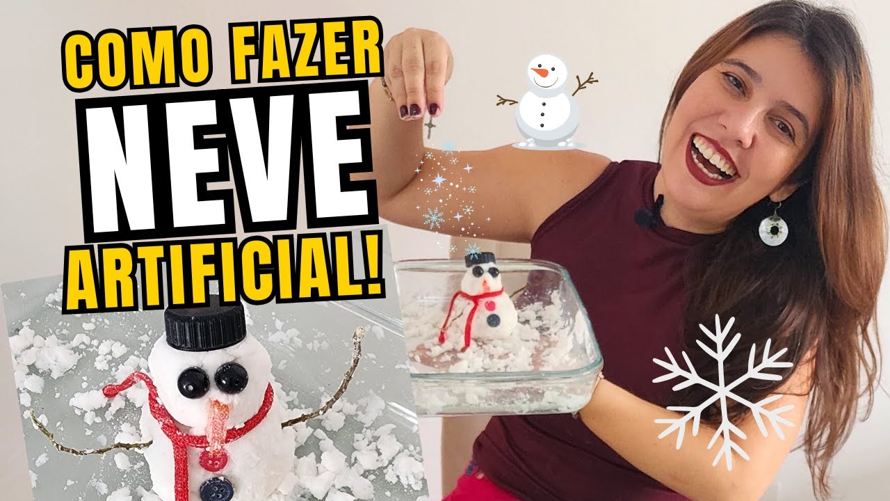 Como fazer NEVE ARTIFICIAL em casa e com 2 ingredientes! ❄️☃️ (Atividade para crianças)