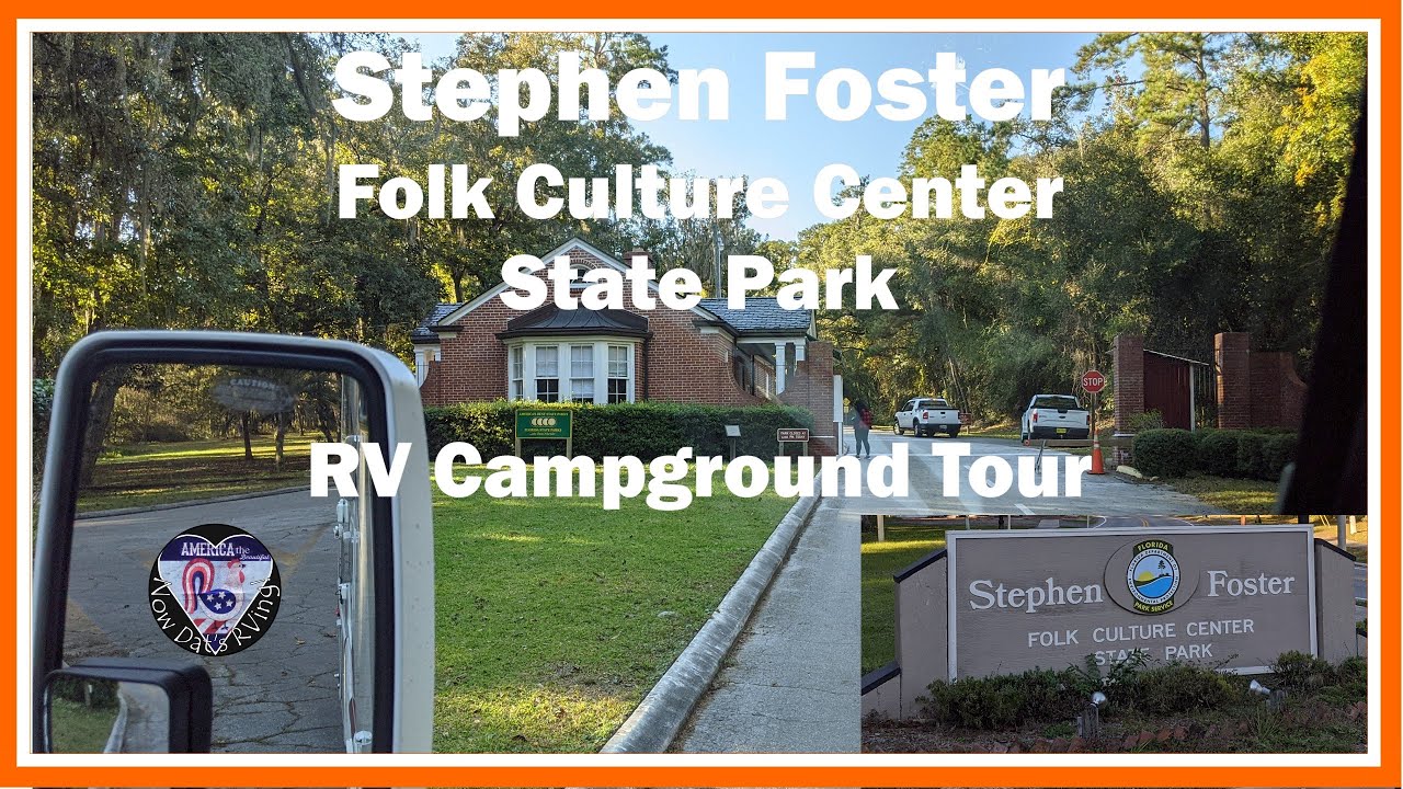 Stephen Foster Folk Culture Center State Park - RV Campground Tour Festival of Lights Suwannee River