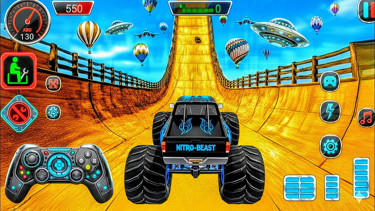 Mega Ramp Challenge! 🤯 Super Crazy GT Monster Truck Racing Stunts | Android Gameplay 