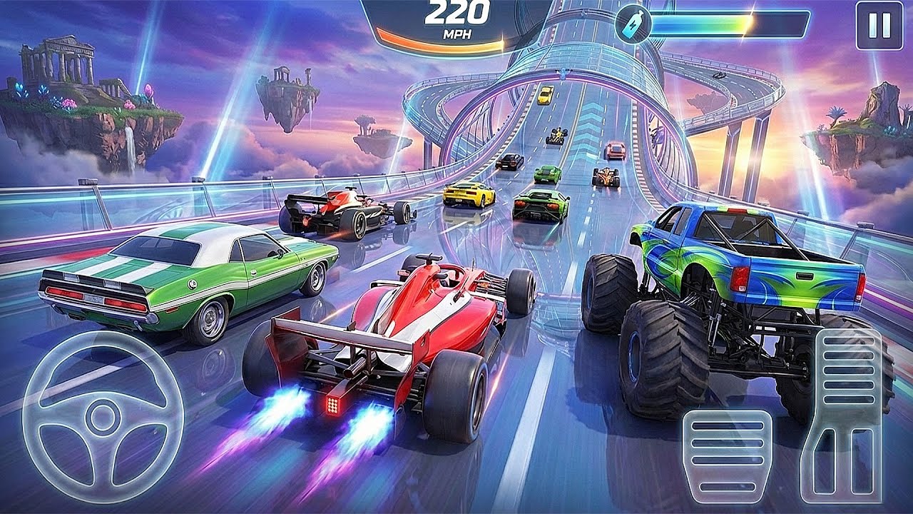 Formula, Monster Truck & GT Car: Breaking Gravity Today - Epic Graphics - Ultimate Sky Drive