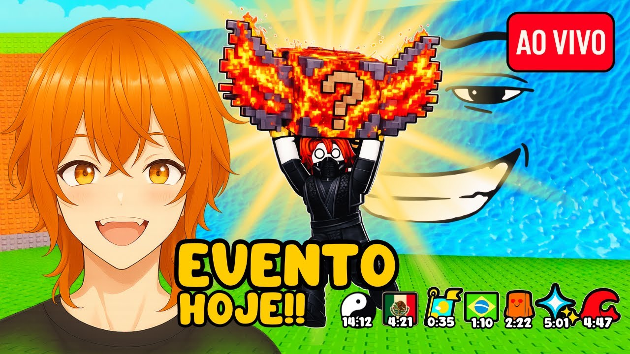 EVENTO FUJA do TSUNAMI para BLOCOS da SORTE BRAINROTS HOJE!! 💙 XD AO VIVO