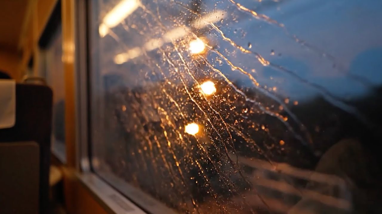 Train Cabin at Night – Rain Outside Window for Sleep & Relaxation | 8 Hours