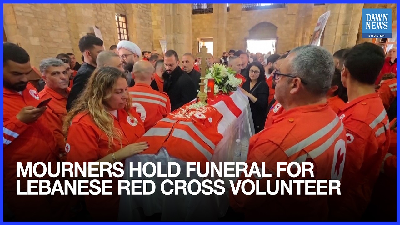 Mourners Hold funeral For Lebanese Red Cross Volunteer, Killed On duty In Tyre