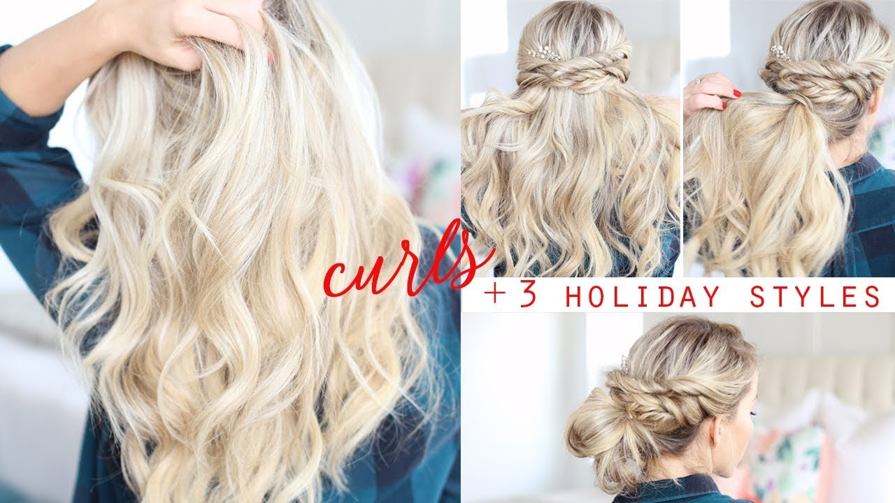 HOW TO: Soft Curls + 3 Holiday Hairstyles!