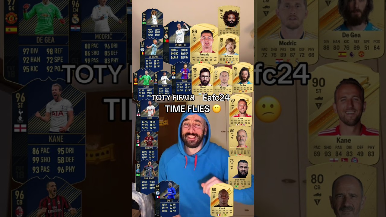 Team toty on fifa18 vs eafc24 cards 🥲