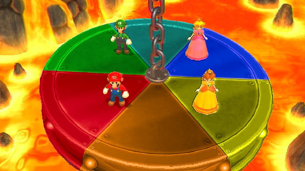 Mario Party 9 MiniGames - Luigi vs Mario vs Peach vs Daisy