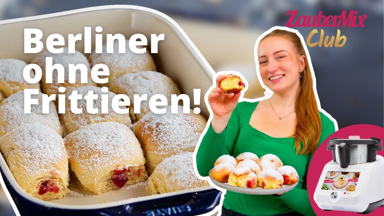 😍 Berliner ohne Frittieren? So geht's! Super fluffig & einfach | Monsieur Cuisine Rezept