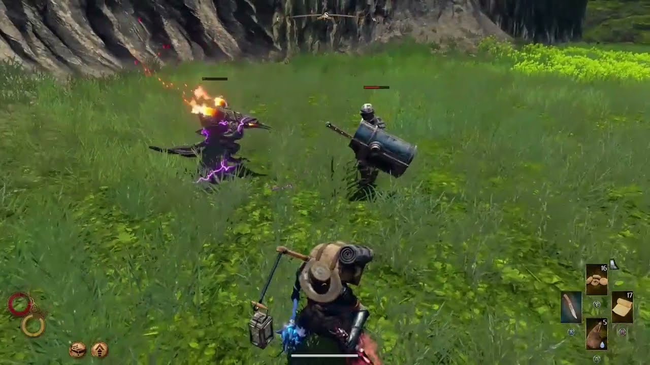 Outward Pit Fights: Bandit Defender vs Molten Forge Golem