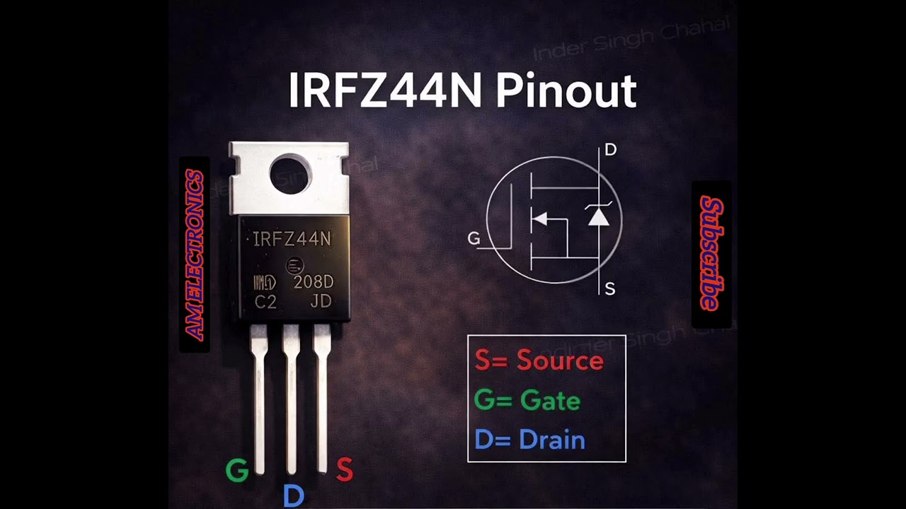 IRFZ44N PIN OUT #shortvideo#electronic#trending#technology#viral#pinout#eletronics