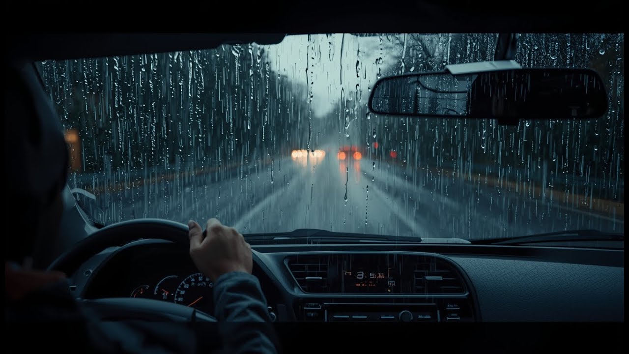 Quiet countryside rain drives for overthinking minds