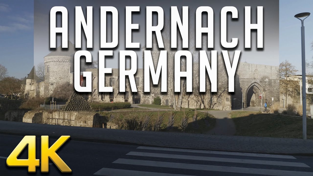 Andernach Germany Beautiful walk through old town, 4k UHD