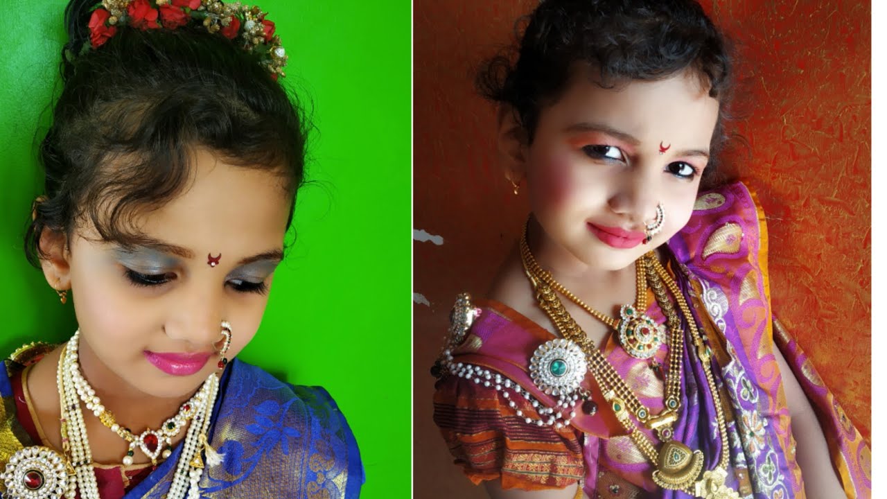 without Foundation makeup/लहान केसांचा अंबाडा कश्या प्रकारे घालायचा / kalyani's kitchen
