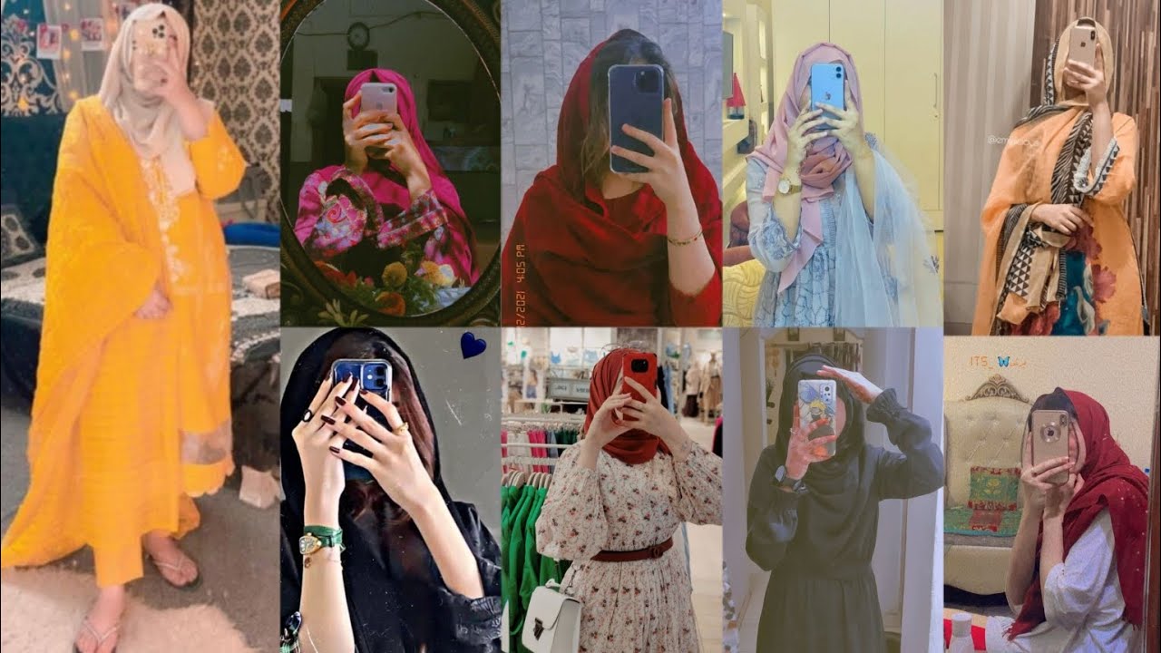 Nikab girl mirror selfie dpz | hijabi girls hidden face dpz | dps for Whatsapp insta FB TikTok