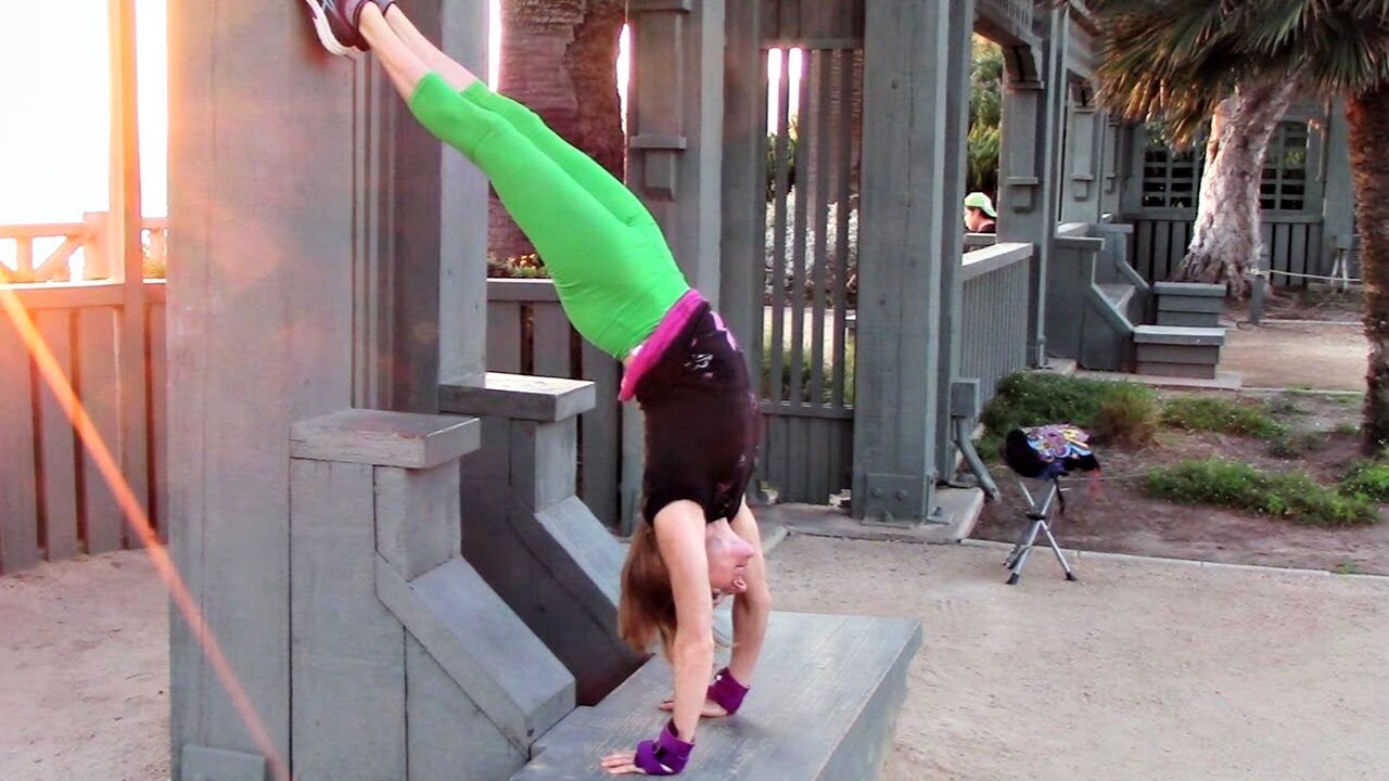 Back Handspring/Roundoff Drill - Handstand Snap Down Using A Wall