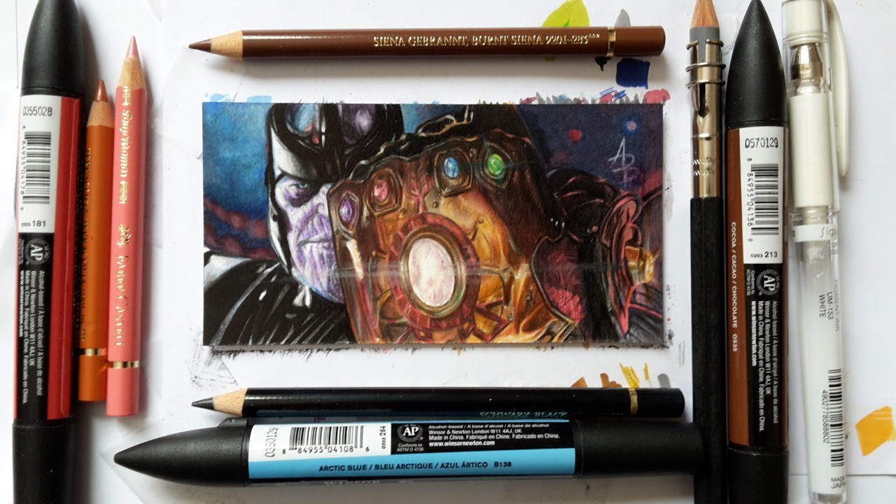 Drawing THANOS | AVENGERS Infinity War | Hyper Realistic SKETCH CARD Art