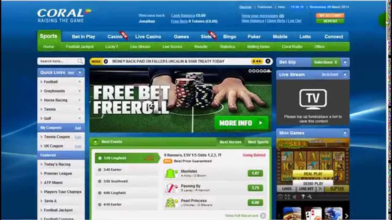Coral Sportsbook Review - &pound;20 Free Bet - OGR