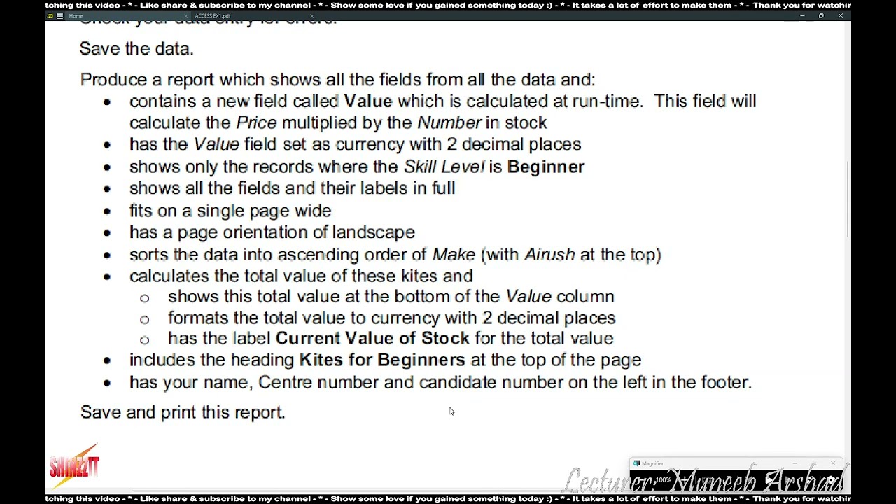 A1 IT JT | Solution to Access EX 1 (Report) | Class Lecture | 18 02 2026