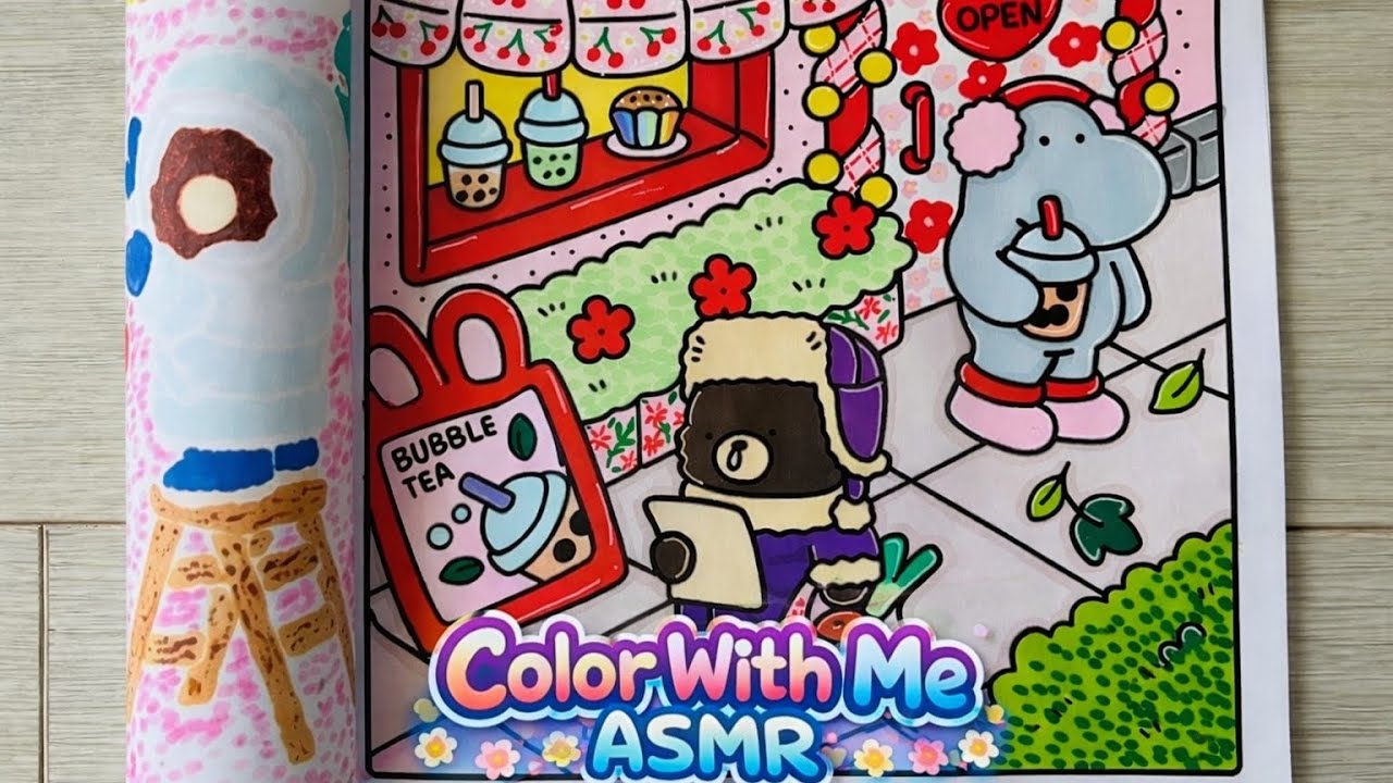 Color With Me ASMR (6-Minutes) ☁️ Comfy Days | Cozy Coloring Page 17 | Short Version