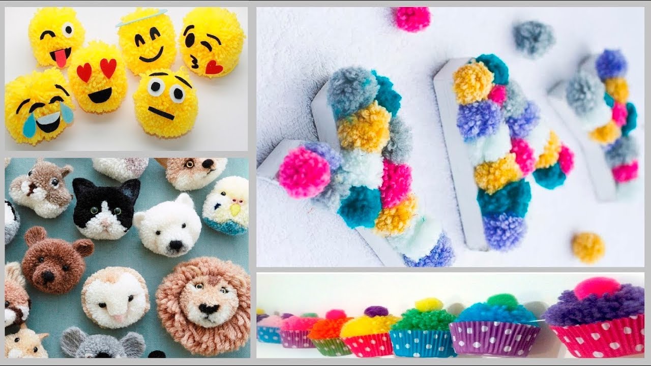 30 IDEAS CON POMPONES DE LANA -  Craft pompom ideas DIY