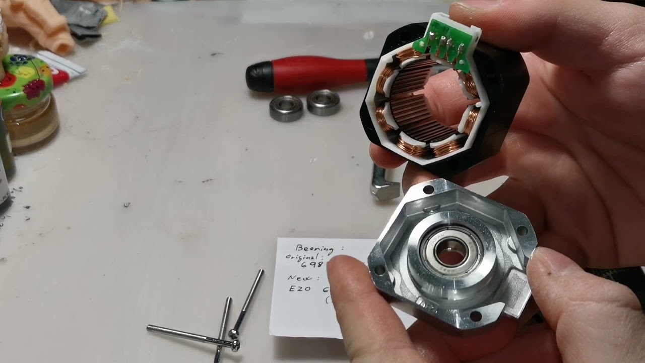 3D printer - how change bearings in stepper motor with integrated lead screw