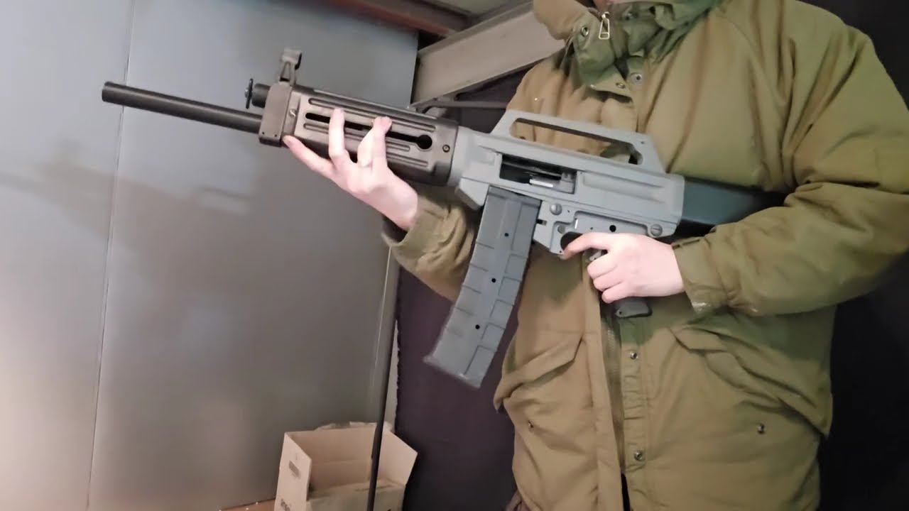 'USAS-12' airsoft gas launcher 3D handmade fire test