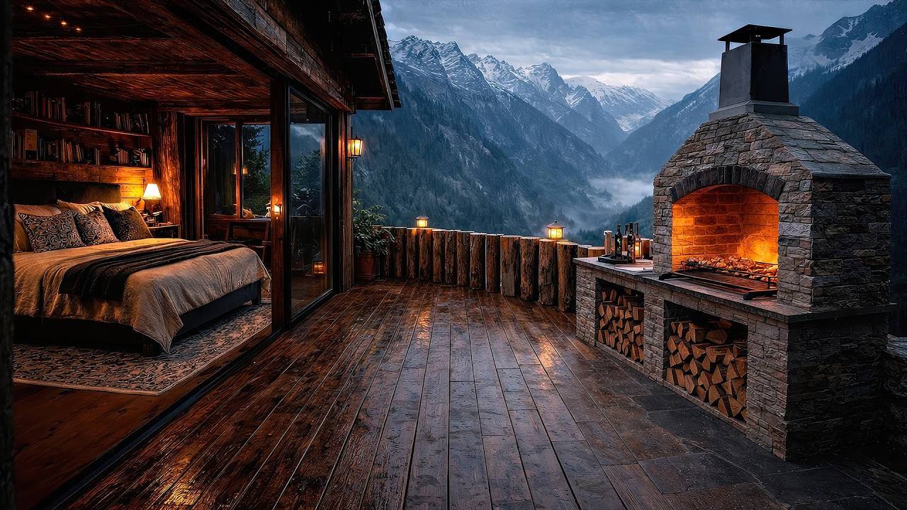 Rain in the Mountains While You Sleep | Remote Alpine Cabin 4K