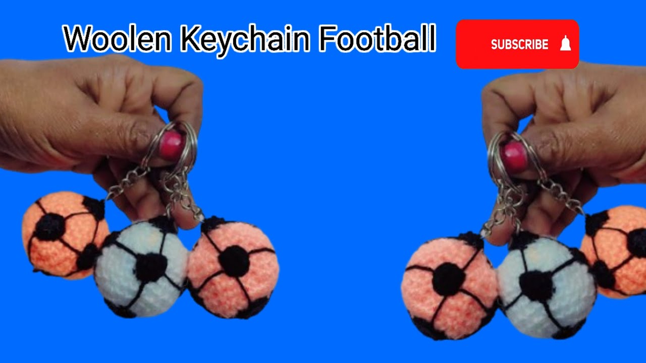 Ghar Par Woolen Football Keychain Kaise Banaye | Easy DIY Keychain Craft