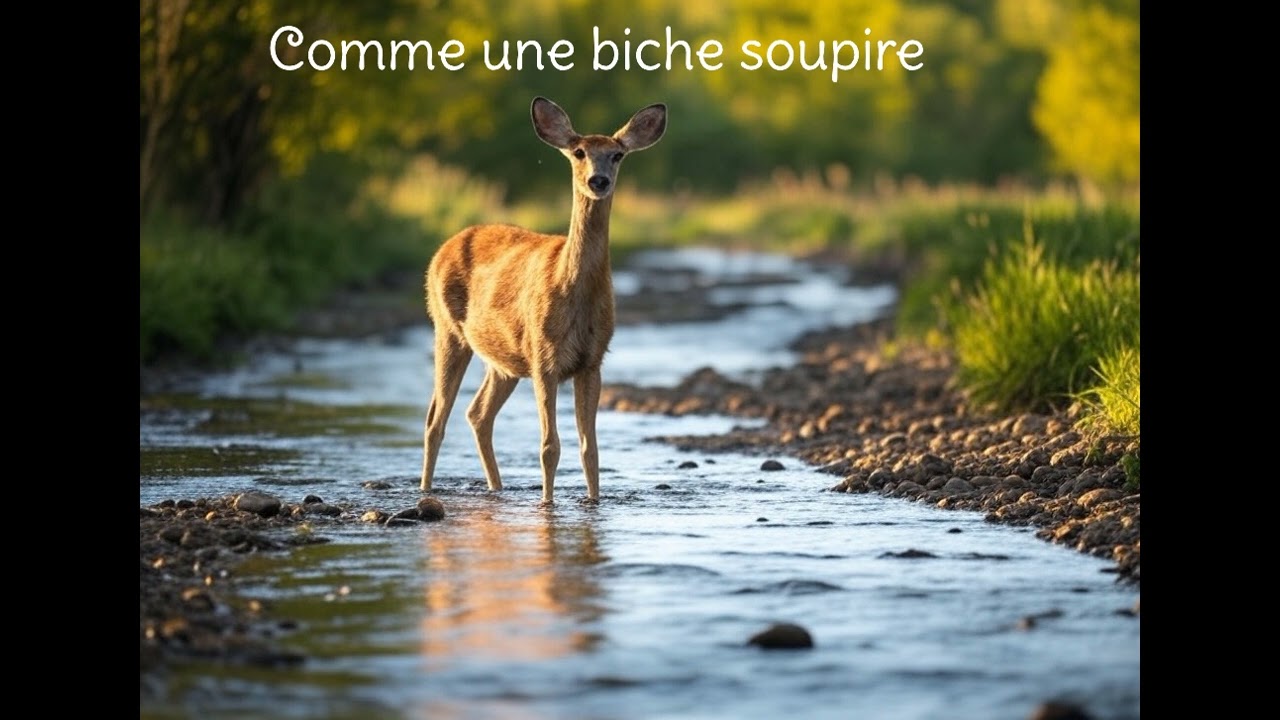 Comme une biche soupire  #Psaume 42 chanté #cantique