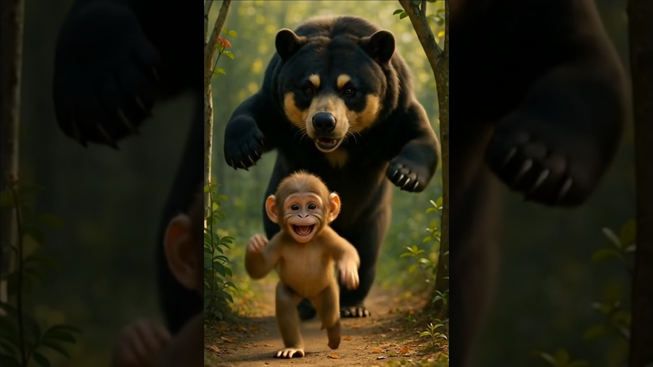 Playful Monkey and Bear&rsquo;s Forest Adventure 🐵🐻 | Cute Animal Friendship