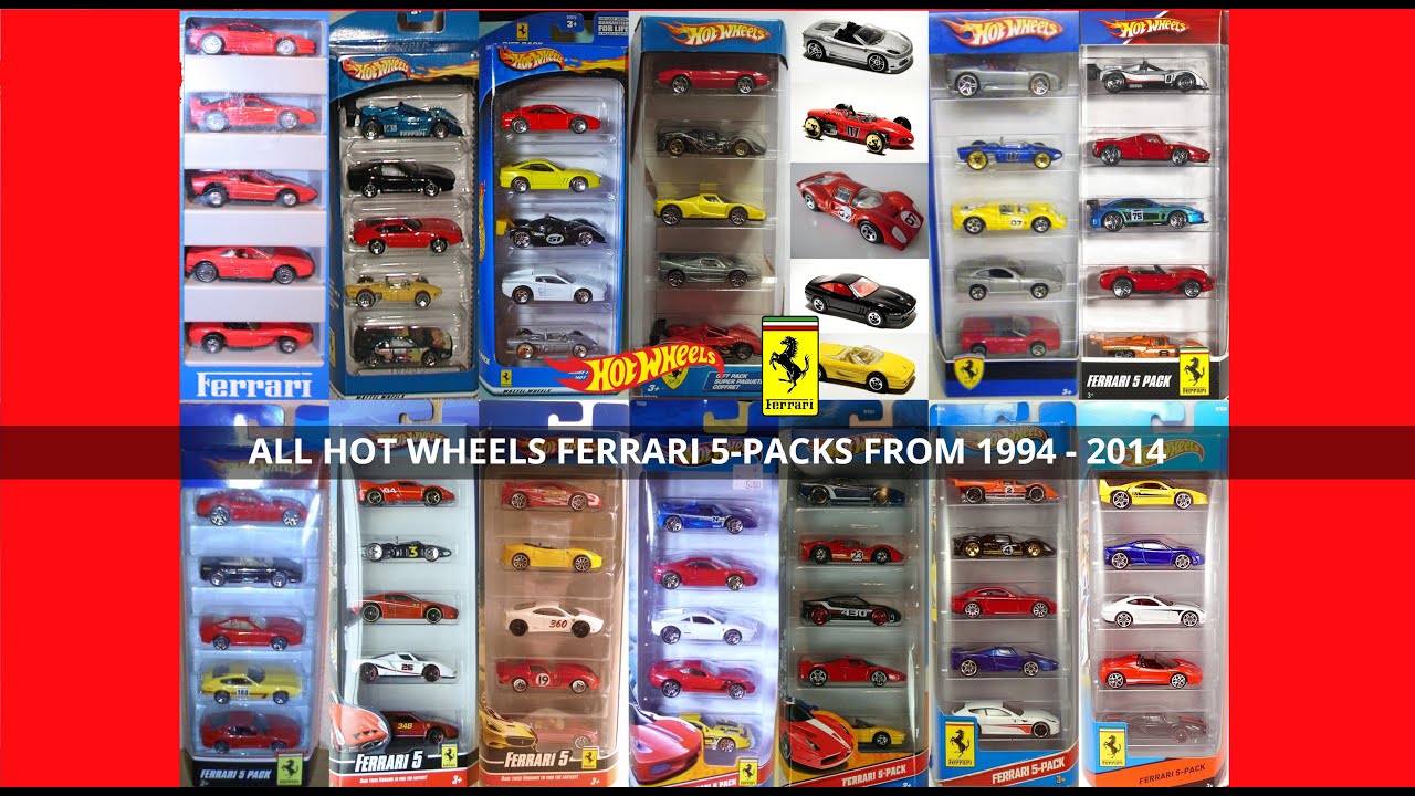 All Hot Wheels Ferrari 5-Packs From 1994 - 2014