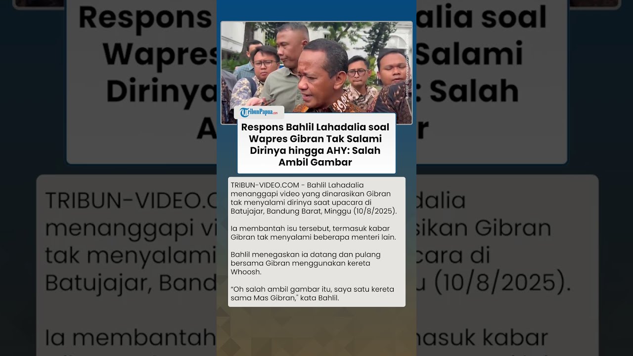 Reaksi Bahlil Lahadalia soal Isu Wapres Gibran Tak Salami Ketum-ketum Parpol: Salah Ambil Gambar Itu
