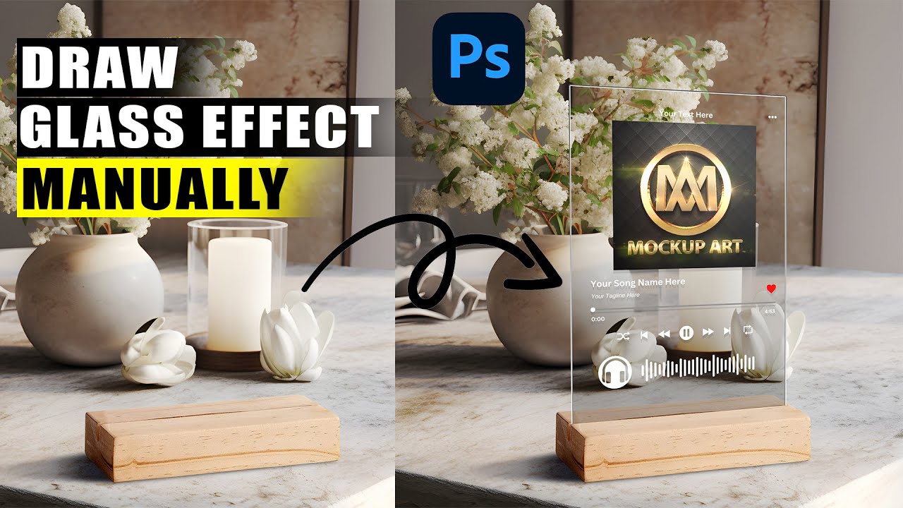Learn How To Create Glass Effect In Photoshop Tutorial | Photoshop Mockup Tutorial