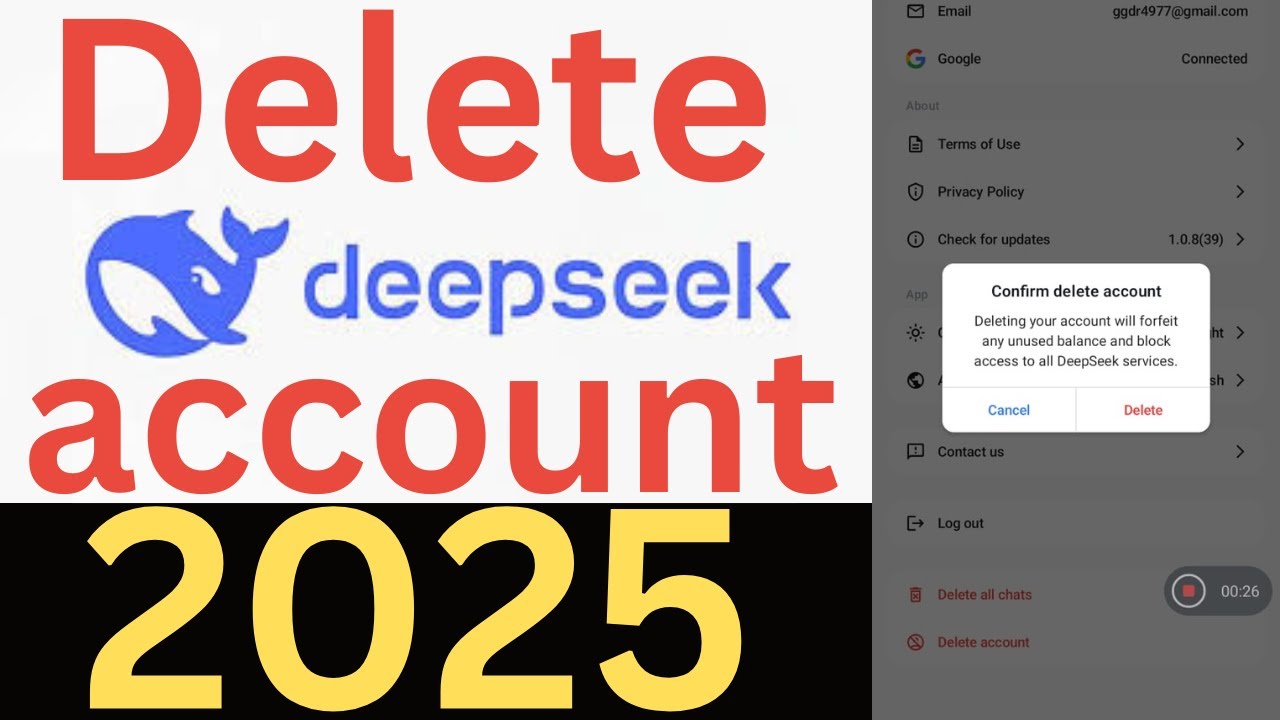 How to Delete deepseek account 2025|Delete kasia kara deepseek account|permanently delete deepseek