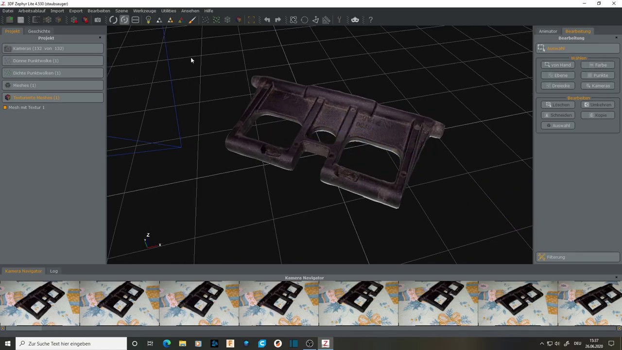Mit 3DF Zephyr lite ein Bauteil rekonstruiert und es ist  funktionstüchtig !