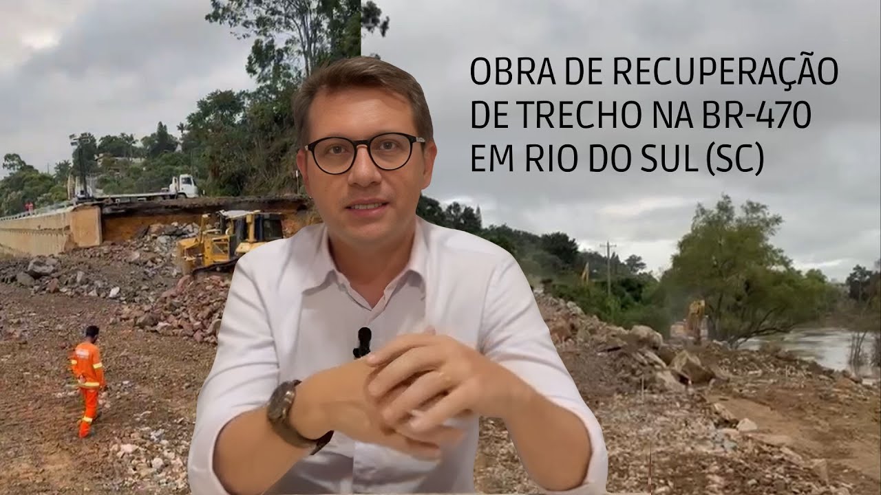 DNIT/SC atualiza a situação das obras no trecho que deslizou na BR-470, em Rio do Sul.