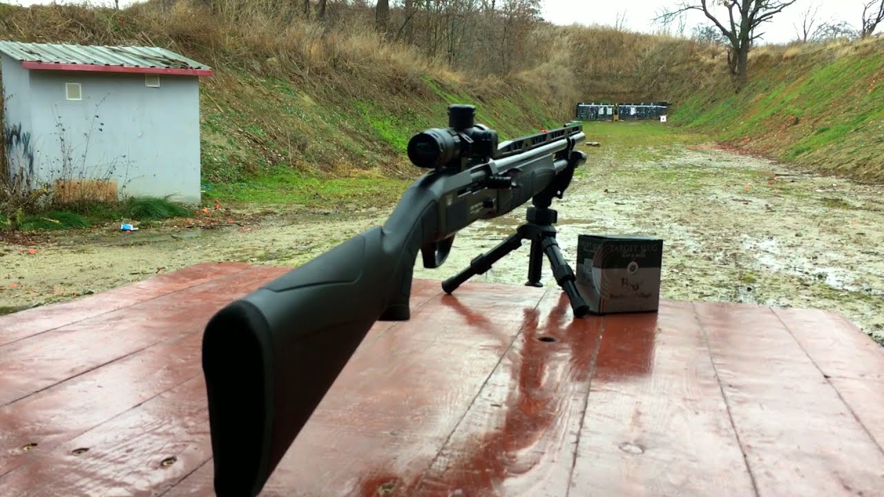 Turkish shotgun Derya L-Pac shooting slugs at 100 yards