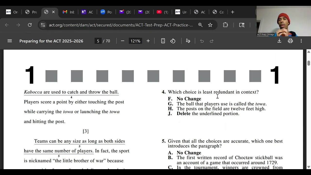 Official New Enhanced ACT Practice Test 2 - English - part 1 - #1-25