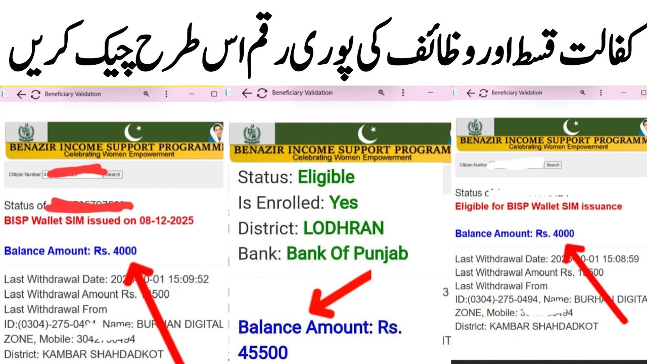 Bisp New Qist Taleemi Wazaif | BISP Payment Check by cnic | 8171 new update | Bisp Wallet Account