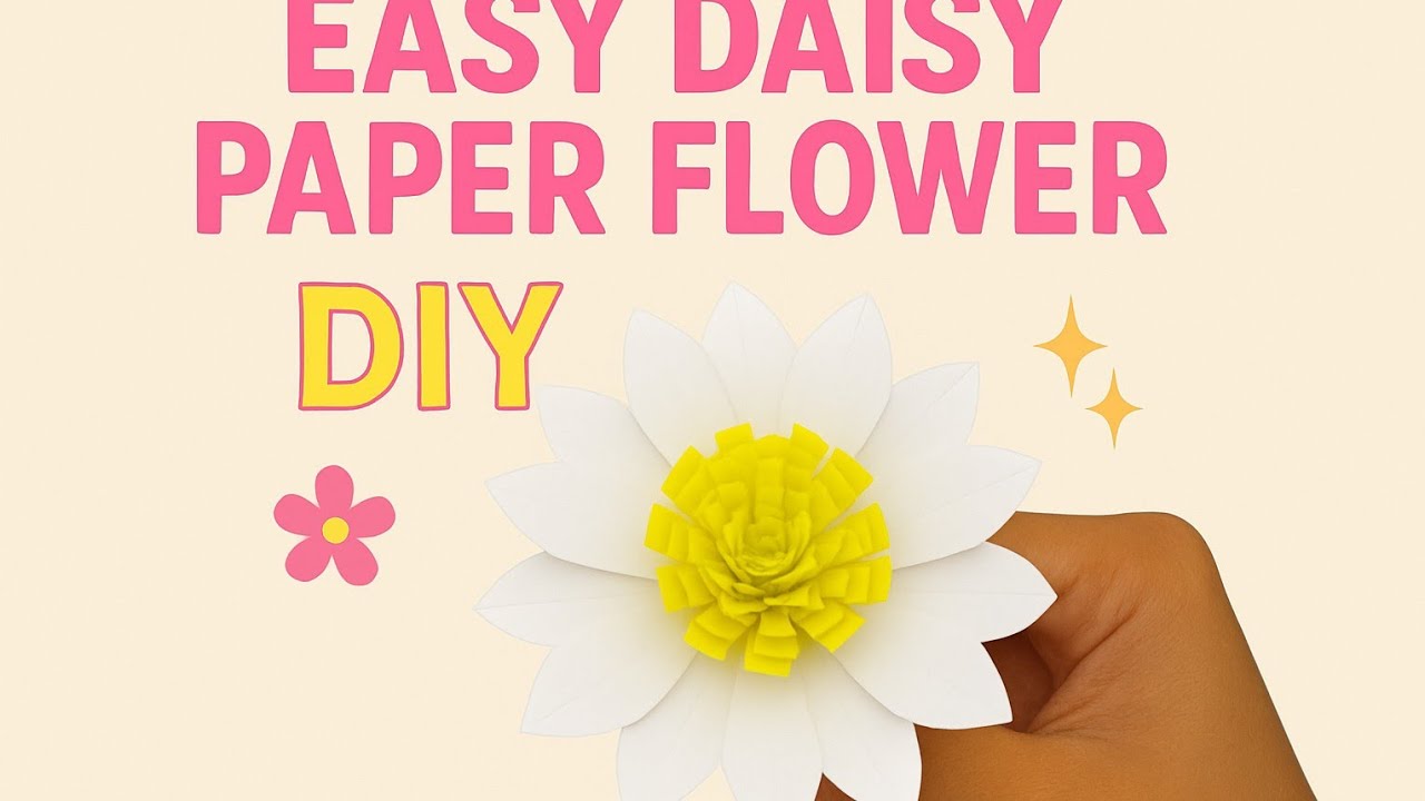 How to make Daisy flower with paper ,DIY 🌸 | Beautiful White Daisy Paper Flower Tutorial 