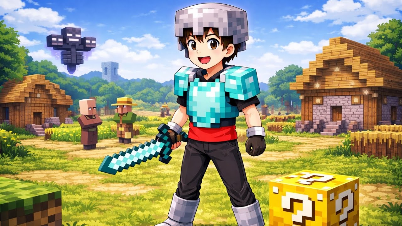 Tentei zerar o Minecraft com mod de Lucky block, parte 1