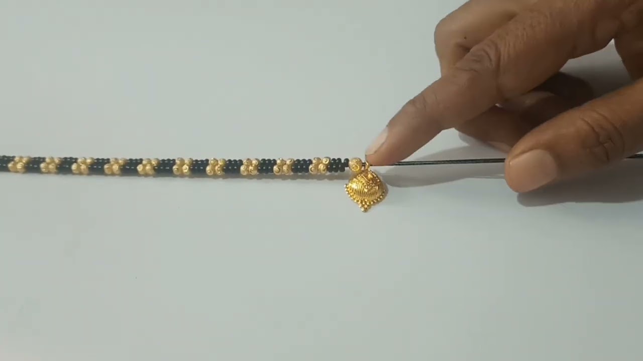 मंजिरी# मंगळसुत्र# सुंदर डिझाईन@ स्ट्रीक सहित माहिती(Mnjiri @mangalsutra@ making at home).